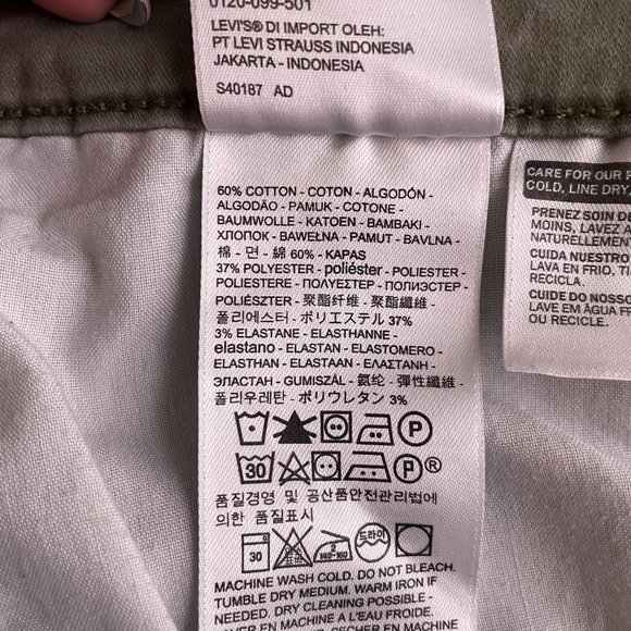 Levis Women Plus Size 22W Olive Green 711 Skinny Jeans Ankle Stretch 26" Inseam - Picture 11 of 11